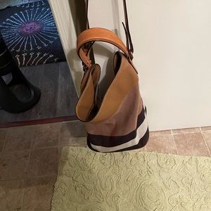 Burberry Linen Leather slouchy bag